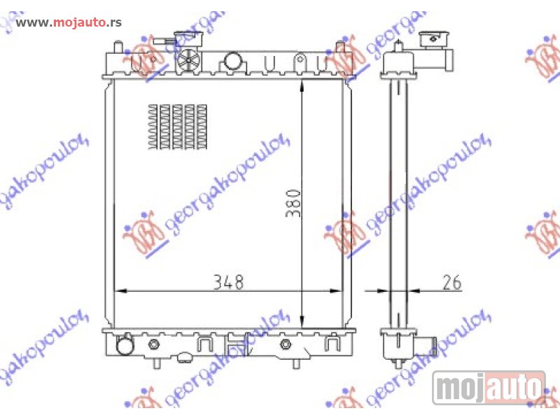 Glavna slika -  HLADNJAK MOTORA 1.0/1.3 16V (AUTO) (38x36) Nissan micra (k11) 00-02 -dostupno - MojAuto