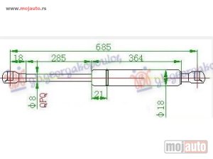 NOVI: delovi  AMORTIZER HAUBE (685L-150N) Peugeot 106 96-03 -dostupno