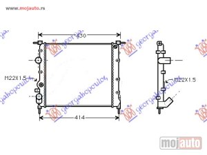 NOVI: delovi  HLADNJAK MOTORA BENZIN (-AC) (35x37) SA PUMPOM Renault clio 98-01 -dostupno