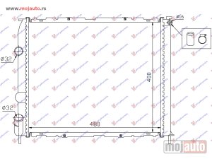 NOVI: delovi  HLADNJAK MOTORA BENZIN (+AC) (48x40x2.8) (MEHANICKI SPOJ) Renault clio 98-01 -dostupno