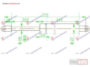 NOVI: delovi  AMORTIZER GEPEK VRATA (772L-630N) Mercedes vito (w638) 96-04 -dostupno