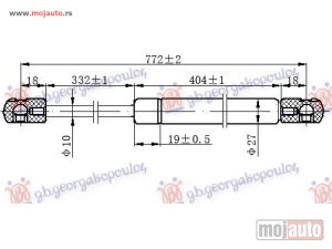 NOVI: delovi  AMORTIZER GEPEK VRATA (772L-560N) Mercedes vito (w638) 96-04 -dostupno