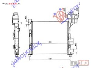 NOVI: delovi  HLADNJAK MOTORA BENZIN (-AC) (400x348x26) SA POSUDOM Mercedes a class (w168) 98-04 -dostupno