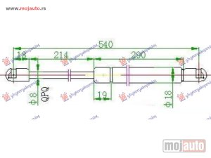 NOVI: delovi  AMORTIZER GEPEK VRATA (540L-400N) Mercedes a class (w168) 98-04 -dostupno