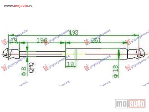 NOVI: delovi  AMORTIZER GEPEK VRATA -00 (492L-470N) Skoda octavia 4 97-10 -dostupno