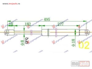 NOVI: delovi  AMORTIZER GEPEK VRATA 00- (492L-470N) Skoda octavia 4 97-10 -dostupno