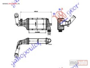 NOVI: delovi  HLADNJAK INTERKULERA 2.0-2.2 DTi (22.0x12.7x6.6) Opel zafira 99-05 -dostupno
