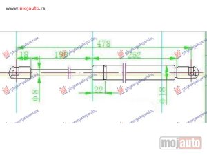NOVI: delovi  AMORTIZER GEPEK VRATA KARAVAN (479L-580N) Mercedes c class (w204) 07-11 -dostupno