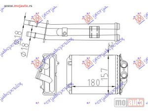 NOVI: delovi  GREJAC KABINE (180x157) (KOMPLET SA CEVIMA) Fiat 500 07-15 -dostupno