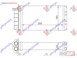 NOVI: delovi  GREJAC KABINE (250 x140) Alfa romeo 145 99-01 -dostupno