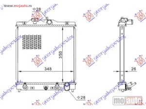 NOVI: delovi  HLADNJAK MOTORA ZA SVE MODELE BENZIN (AUTO) (350x350x26) Honda civic l/b 96-99 -dostupno