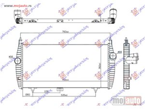 NOVI: delovi  HLADNJAK INTERKULERA 2.2-2.7 HDi DIZEL (720x360x32) Citroen c5 04-08 -nedostupno