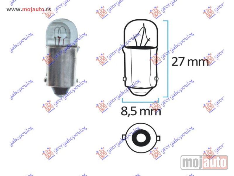Glavna slika -  SIJALICA 24V 3W BA9 Lampe/xenon -dostupno - MojAuto