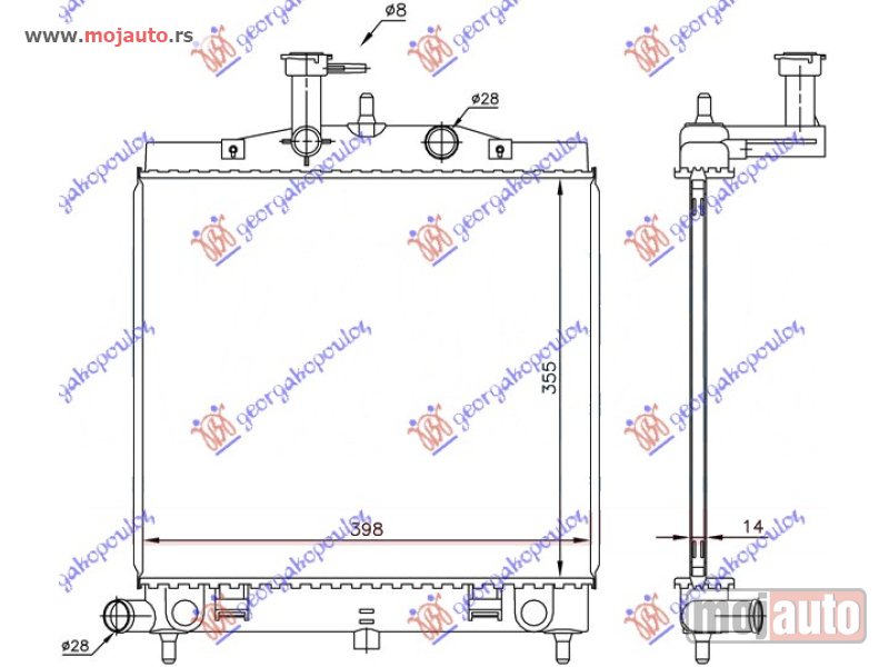Glavna slika -  HLADNJAK MOTORA (35.5x39.5) Kia picanto 08-11 -dostupno - MojAuto