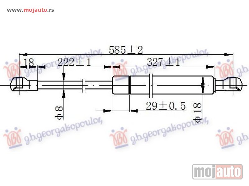 Glavna slika -  AMORTIZER GEPEK VRATA (585L-300N) Peugeot 106 96-03 -dostupno - MojAuto