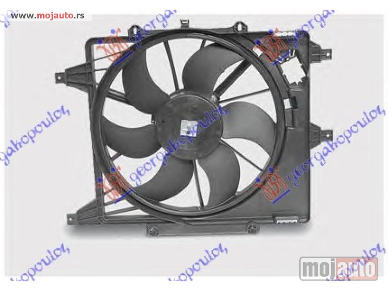 Glavna slika -  VENTILATOR (BENZIN) (38cm) KLIZAC-SRAF Renault clio 98-01 -dostupno - MojAuto