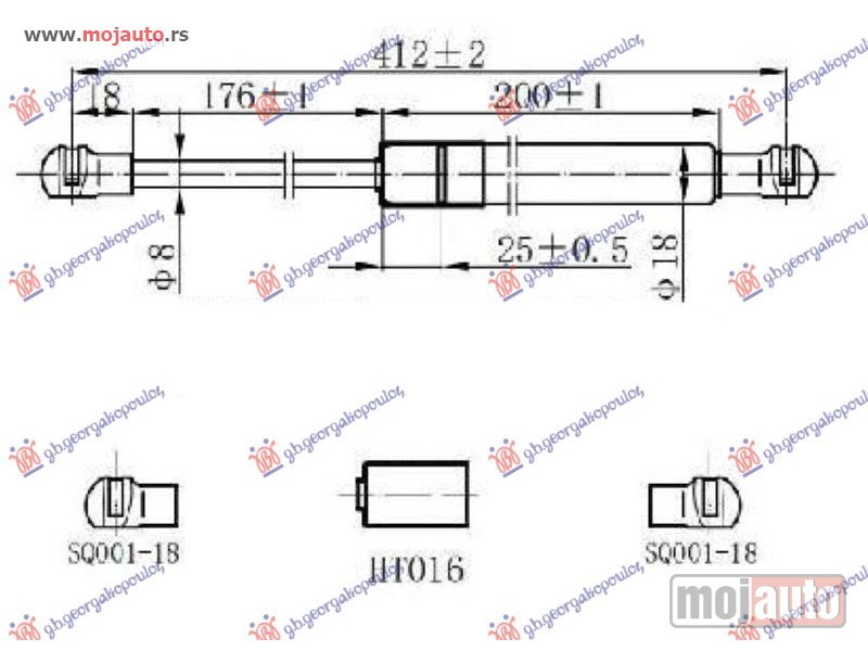 Glavna slika -  AMORTIZER GEPEK VRATA (412L-340N) Renault clio 98-01 -nedostupno - MojAuto