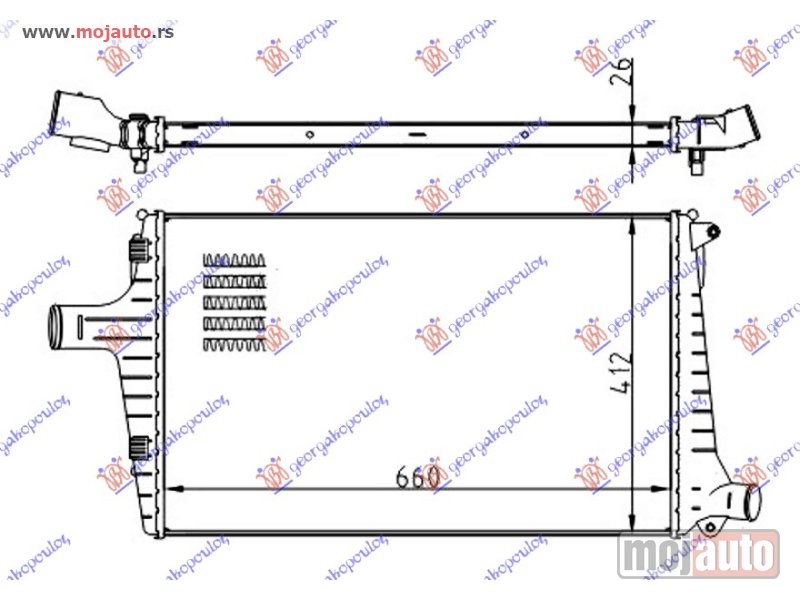 Glavna slika -  HLADNJAK INTERKULERA 2.5 TDi DIZEL (650x420x26) Audi a6 97-04 -dostupno - MojAuto