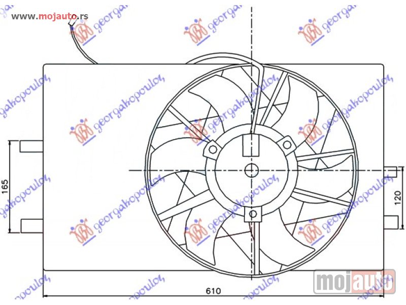 Glavna slika -  VENTILATOR KOMPLET (BENZIN/DIZEL) (HLADNJAK BEZ POSUDE) Mercedes a class (w168) 98-04 -dostupno - MojAuto