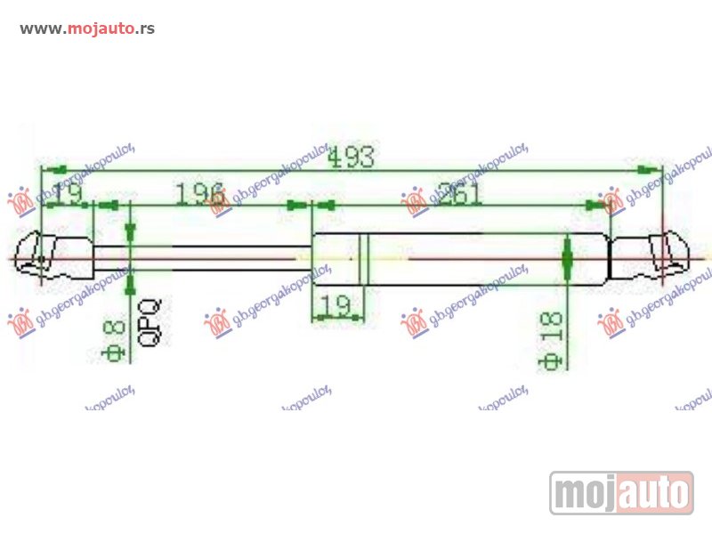 Glavna slika -  AMORTIZER GEPEK VRATA -00 (492L-470N) Skoda octavia 4 97-10 -dostupno - MojAuto