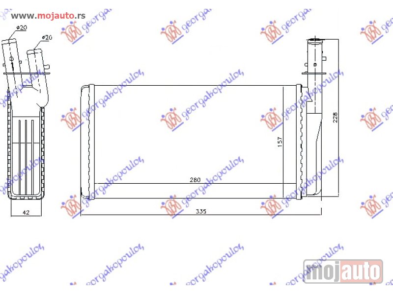 Glavna slika -  GREJAC KABINE (280x157x42) Alfa romeo 166 98-07 -dostupno - MojAuto