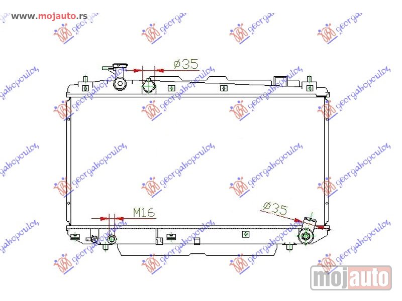 Glavna slika -  HLADNJAK MOTORA 1.8/2.0I 16V VVTI (+/-AC) (37.5x73.8) Toyota rav 4 (xa20) 00-05 -dostupno - MojAuto
