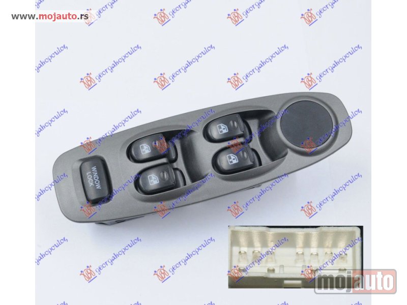 Glavna slika -  PREKIDAC U PREDNJIM VRATIMA (4 TASTERA) (11 PIN) Levo Hyundai accent l/b 99-02 -dostupno - MojAuto