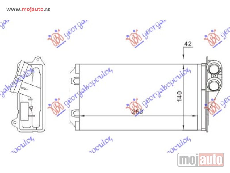 Glavna slika -  GREJAC KABINE (250x140x42) Citroen c3 02-10 -dostupno - MojAuto