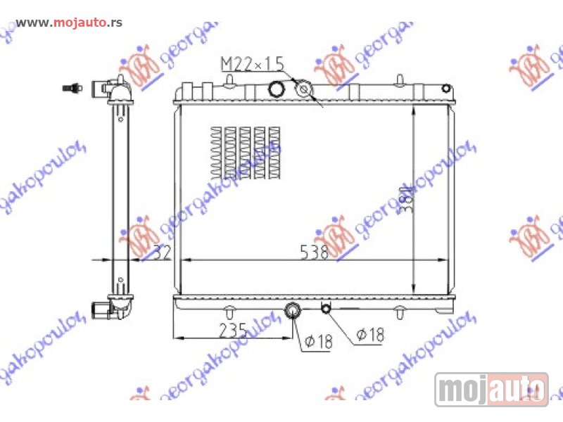 Glavna slika -  HLADNJAK MOTORA 2.0i 16V (AUTO) (+AC) (38x56) Citroen c5 04-08 -dostupno - MojAuto
