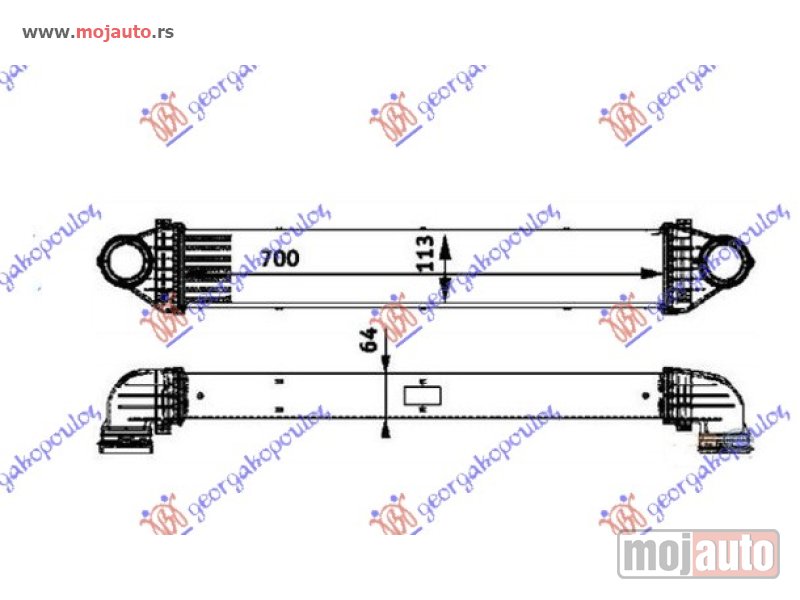 Glavna slika -  HLADNJAK INTERKULERA 2.0 CDi (698x96x63) Mercedes a class (w169) 04-12 -dostupno - MojAuto