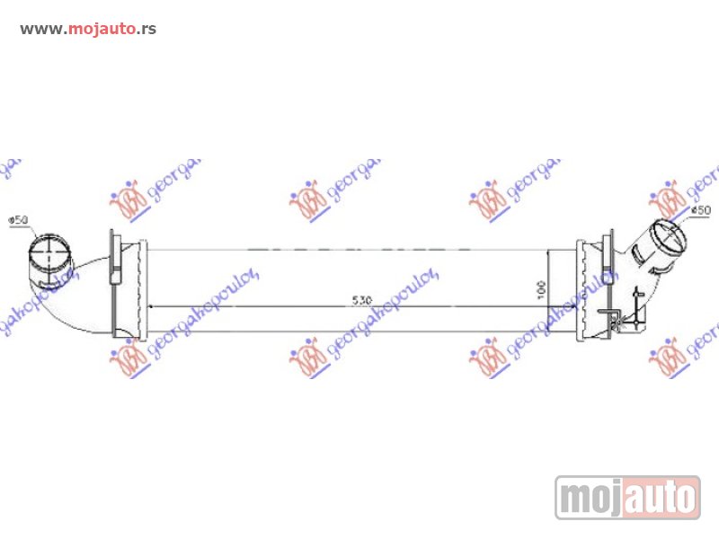 Glavna slika -  HLADNJAK INTERKULERA 1.5 dCi DIZEL (530x100x40) Dacia sandero 08-12 -dostupno - MojAuto