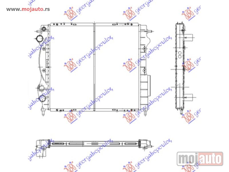 Glavna slika -  HLADNJAK MOTORA 1.2/1.4 8V (+AC) (43x40) Renault clio 96-98 -dostupno - MojAuto