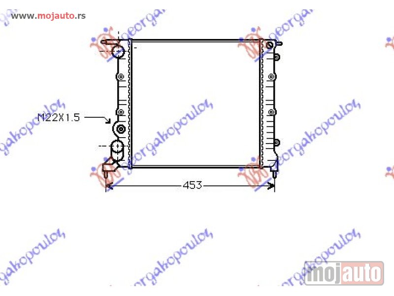 Glavna slika -  HLADNJAK MOTORA 1.2i 8V (-AC) (350x378x23) Renault clio 96-98 -dostupno - MojAuto