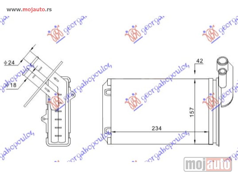 Glavna slika -  GREJAC KABINE (234x157) Renault megane coupe-cabrio 99-02 -dostupno - MojAuto