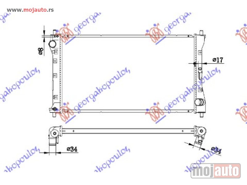 Glavna slika -  HLADNJAK MOTORA 2.0 DDiS DIZEL (MAN) (675x370x26) Fiat sedici 07- -dostupno - MojAuto