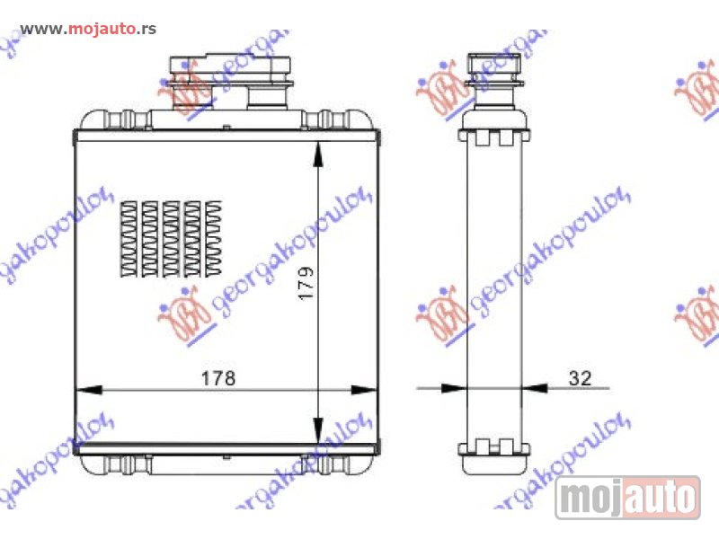 Glavna slika -  GREJAC KABINE (176x180) Vw polo 02-05 -dostupno - MojAuto