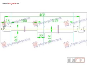 NOVI: delovi  AMORTIZER GEPEK VRATA (408L-470N) Kia ceed 5d 13-15 -dostupno