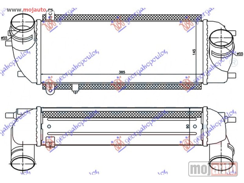 Glavna slika -  HLADNJAK INTERKULERA 2.0-2.2 CRDi (385x145x90) Kia sorento 09-12 -dostupno - MojAuto