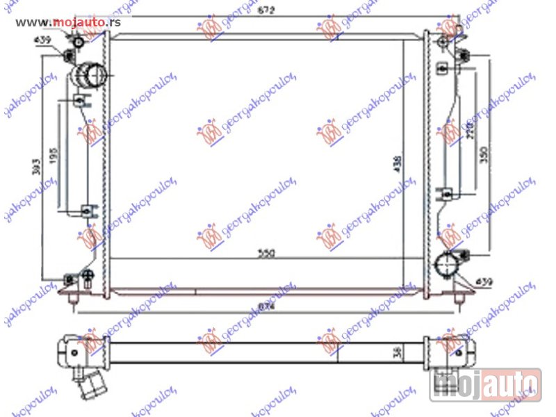 Glavna slika -  HLADNJAK MOTORA ZA SVE MODELE DIZEL (550x440x32) Lexus is ii 05-13 -dostupno - MojAuto