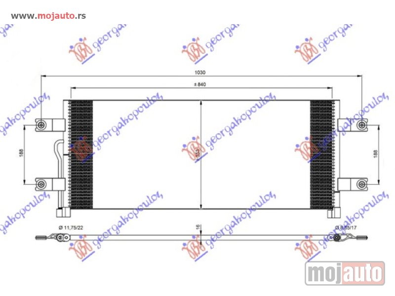 Glavna slika -  HLADNJAK KLIME DIZEL (85x350x16) Mercedes actros 11- -dostupno - MojAuto