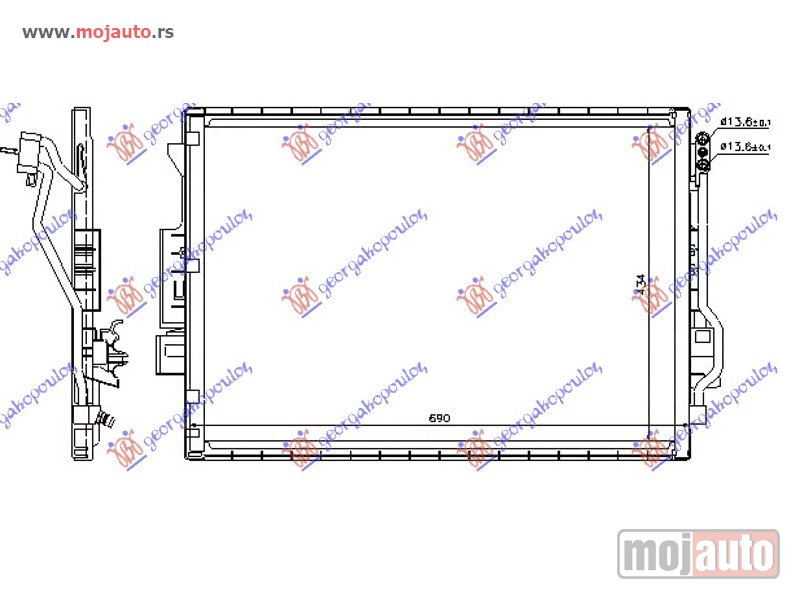 Glavna slika -  HLADNJAK KLIME BENZIN/DIZEL (690x43) Mercedes s class (w221) 05-13 -dostupno - MojAuto
