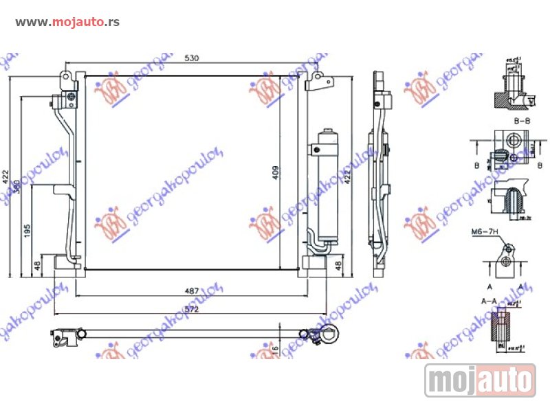 Glavna slika -  HLADNJAK KLIME 1.5 DCi DIZEL (487x409x16) Nissan juke 10-15 -dostupno - MojAuto