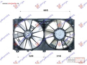 NOVI: delovi  VENTILATOR (DUPLI) KOMPLET (2.5 BENZIN) (350/350mm) (2+2 PIN) Lexus is ii 05-13 -dostupno