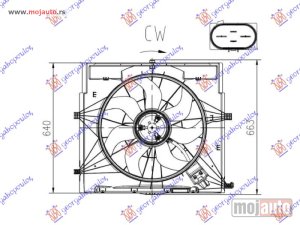 Glavna slika - VENTILATOR KOMPLET (2.2 DIZEL) (500mm) (4 PIN) Mercedes vito (w447) 15- -dostupno - MojAuto