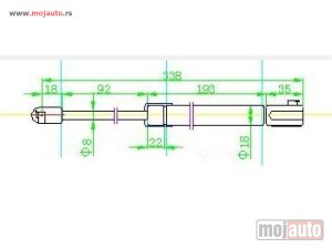 NOVI: delovi  AMORTIZER HAUBE (338L-550N) Desno Mercedes s class (w222) 13-17 -dostupno
