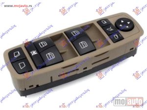 NOVI: delovi  PREKIDAC U PREDNJIM VRATIMA BRAON (4 TASTERA) (ELEK. OTVARANJE GEPEK STAKLA) (ELEKTRO-SKLOPIV RETROVIZOR) (3 PIN) Levo Mercedes r class (w251) 06-10 -dostupno