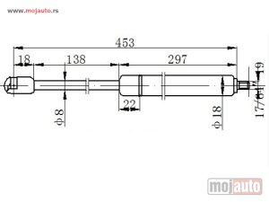 NOVI: delovi  AMORTIZER HAUBE (453L-400N) Mercedes r class (w251) 06-10 -dostupno