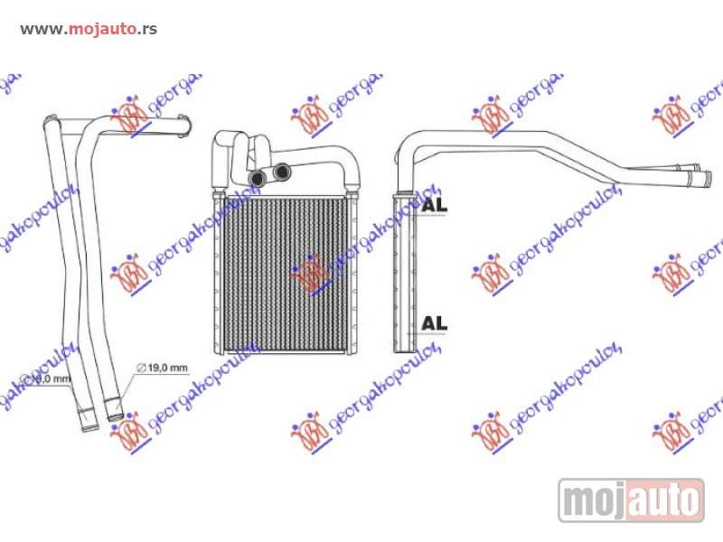 Glavna slika -  GREJAC KABINE BENZIN (120x190) Kia picanto 11-15 -dostupno - MojAuto