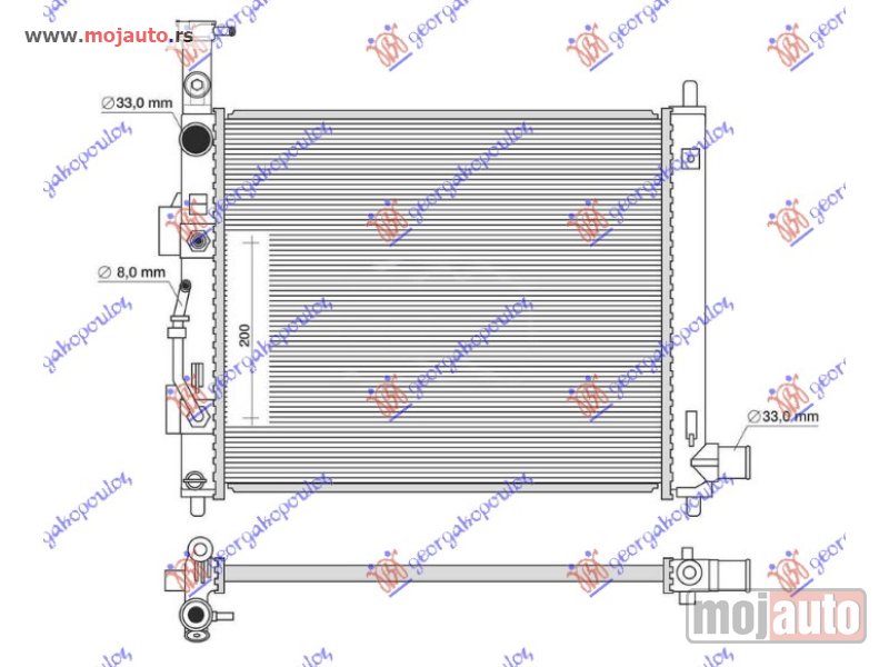 Glavna slika -  HLADNJAK MOTORA 1.0/1.2 BENZIN (MAN/AUTO) (410x410) Kia picanto 17-24 -dostupno - MojAuto