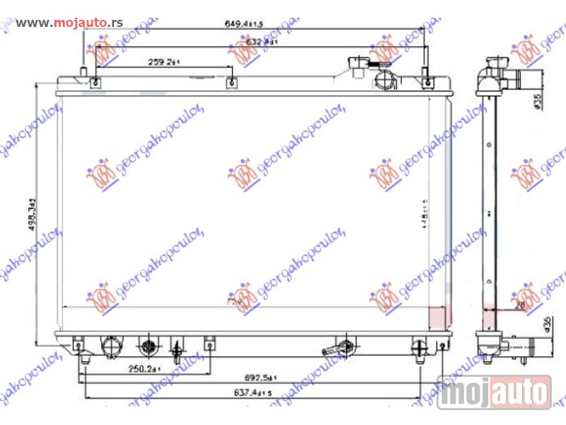 Glavna slika -  HLADNJAK MOTORA 3.0 BENZIN (AUTO) (RX300) (450x730x26) Lexus rx 300 97-03 -dostupno - MojAuto